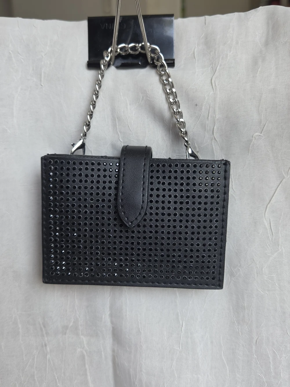 Black Rhinestone Mini Cardholder